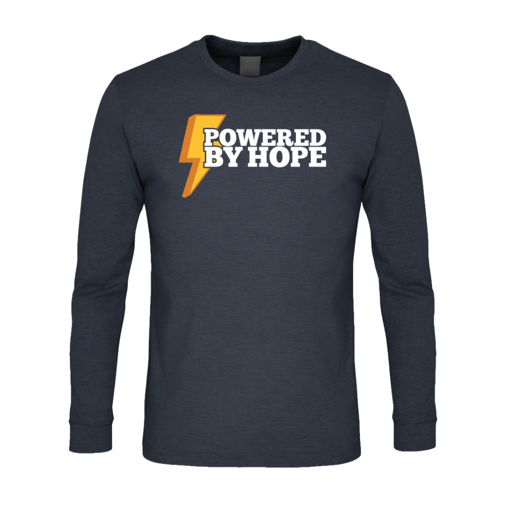 Powered By Hope Premium Sober Apparel Long-sleeve Navy