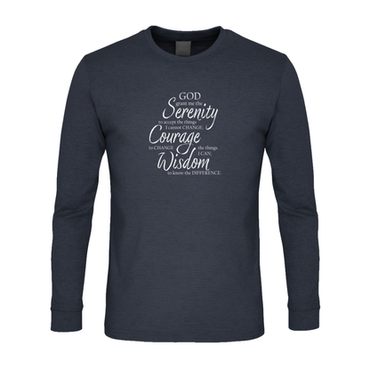 Serenity Prayer v3 Premium Sober Apparel Long-sleeve Navy
