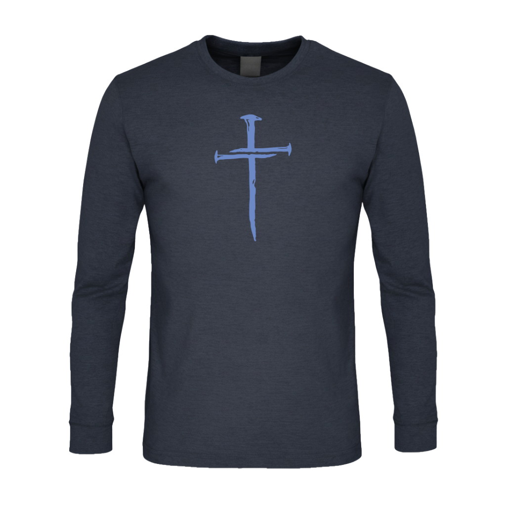 Three Nail Cross Premium Sober Apparel Long-sleeve Navy