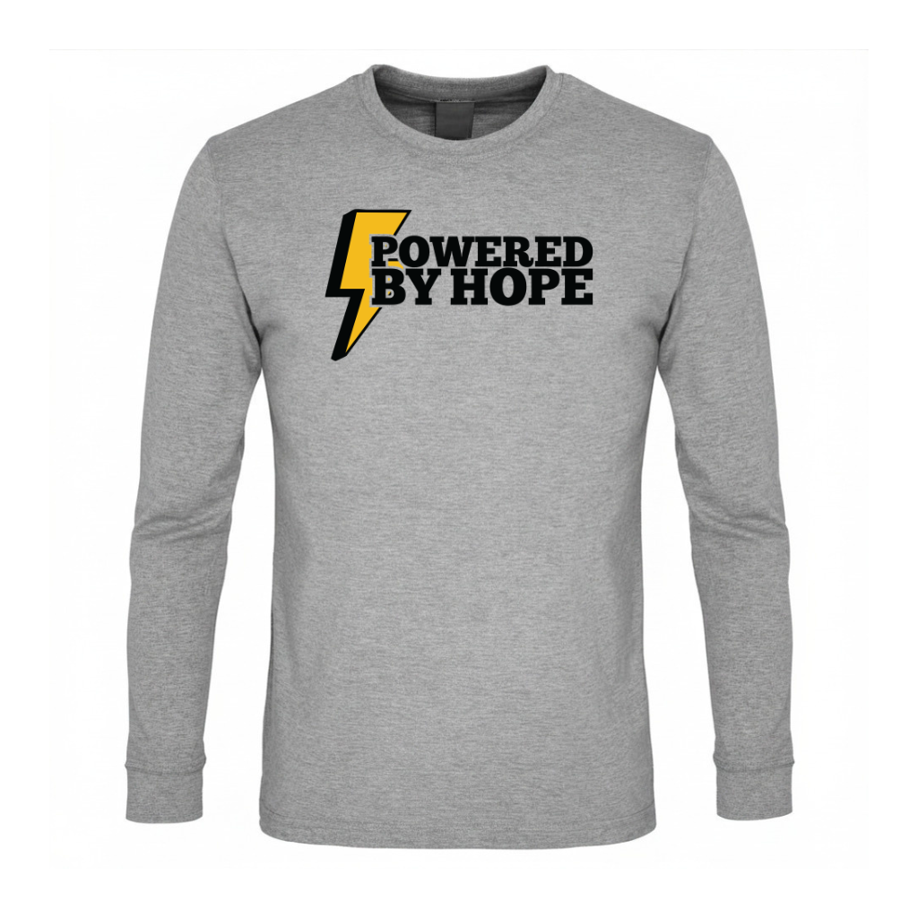 Powered By Hope Premium Sober Apparel Long-sleeve Sports Grey