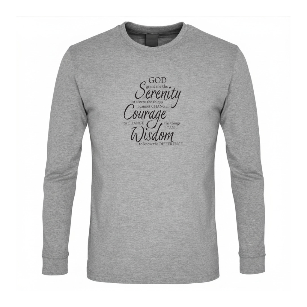 Serenity Prayer v3 Premium Sober Apparel Long-sleeve Sports Grey