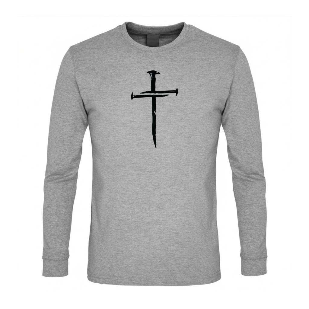 Three Nail Cross Premium Sober Apparel Long-sleeve Sports Grey