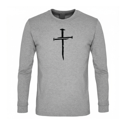 Three Nail Cross Premium Sober Apparel Long-sleeve Sports Grey