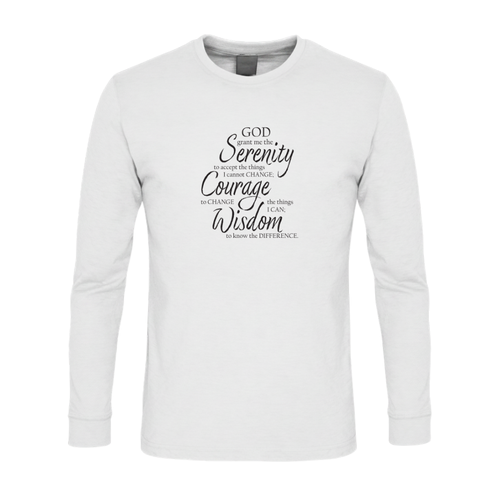 Serenity Prayer v3 Premium Sober Apparel Long-sleeve White