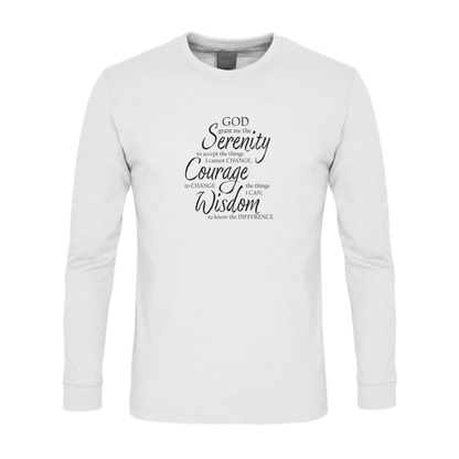 Serenity Prayer v3 Premium Sober Apparel Long-sleeve White