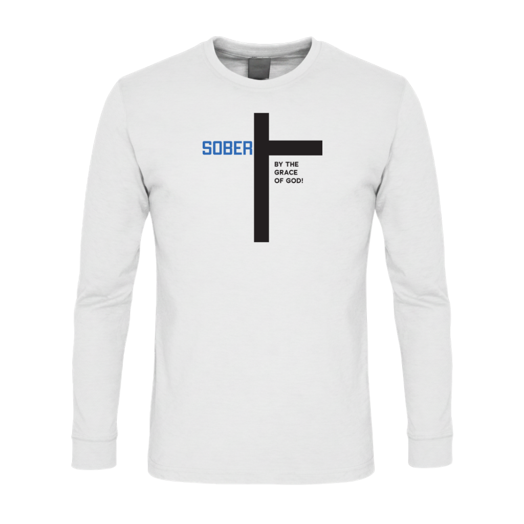 Sober By The Grace Of God Premium Sober Apparel Long-sleeve White