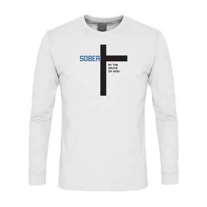 Sober By The Grace Of God Premium Sober Apparel Long-sleeve White