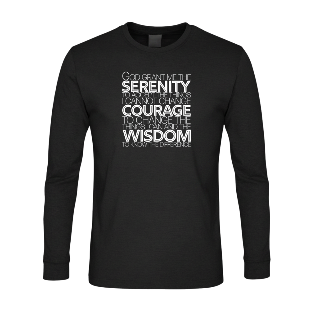 Serenity Prayer v1 Premium Sober Apparel Long-sleeve Black