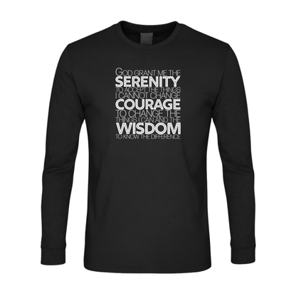 Serenity Prayer v1 Premium Sober Apparel Long-sleeve Black