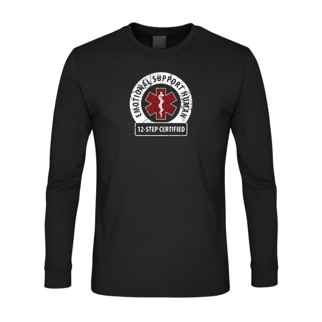 Emotional Support Human Premium Sober Apparel Black Long-sleeve
