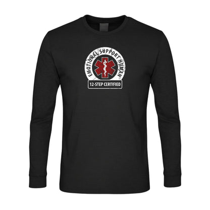 Emotional Support Human Premium Sober Apparel Black Long-sleeve
