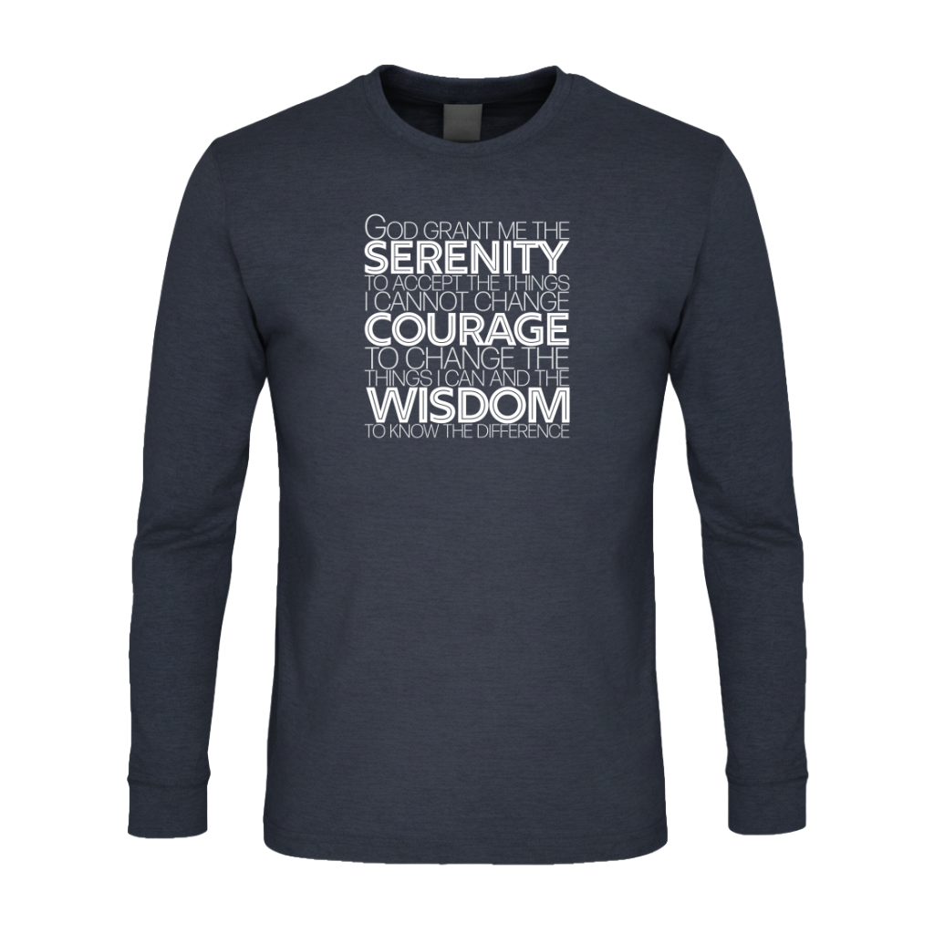 Serenity Prayer v1 Premium Sober Apparel Long-sleeve Navy