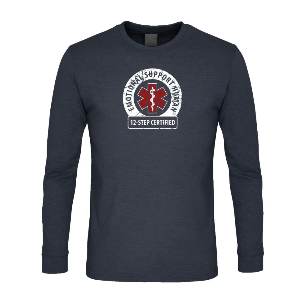 Emotional Support Human Premium Sober Apparel Navy Long-sleeve