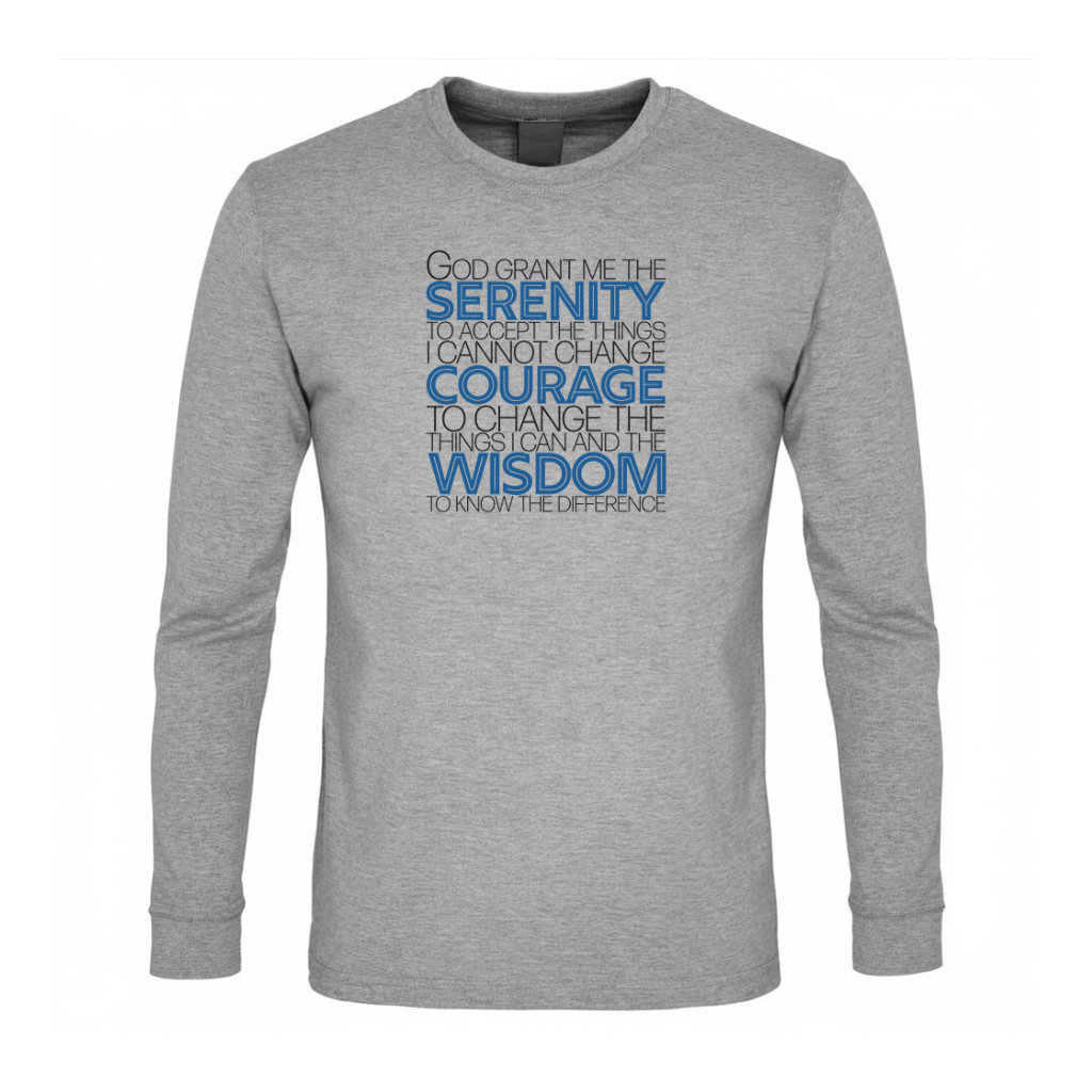 Serenity Prayer v1 Premium Sober Apparel Long-sleeve Sports Grey