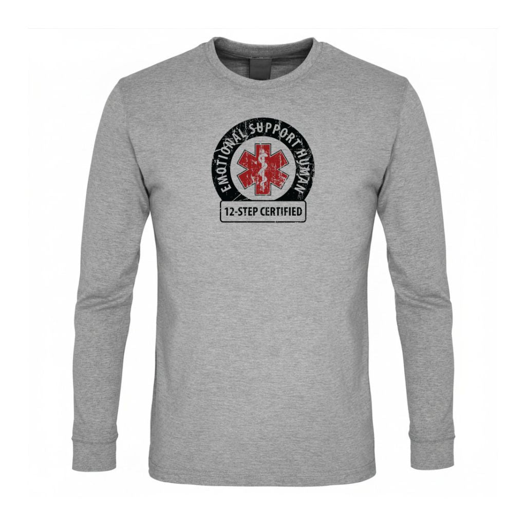 Emotional Support Human Premium Sober Apparel Sports Grey Long-sleeve