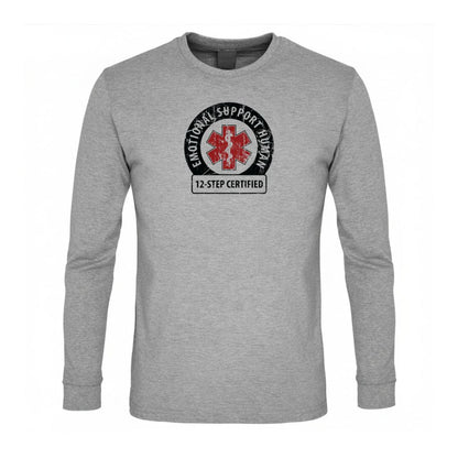 Emotional Support Human Premium Sober Apparel Sports Grey Long-sleeve