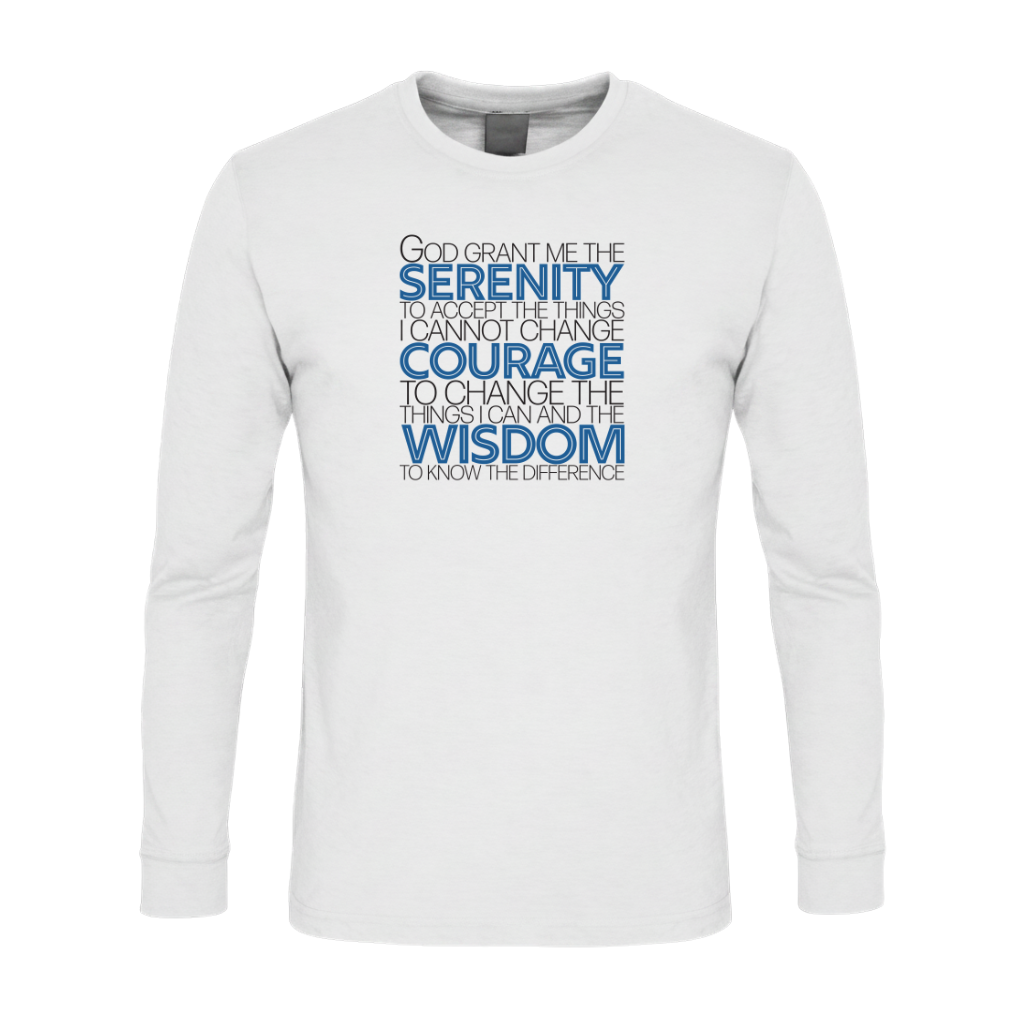 Serenity Prayer v1 Premium Sober Apparel Long-sleeve White