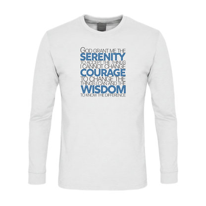 Serenity Prayer v1 Premium Sober Apparel Long-sleeve White