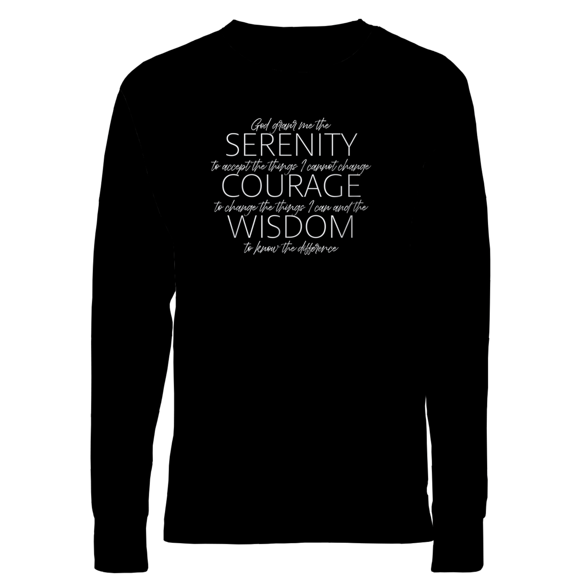 Serenity Prayer v2 Premium Sober Apparel Long-sleeve Black
