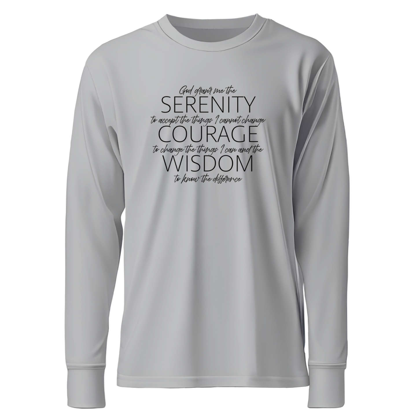 Serenity Prayer v2 Premium Sober Apparel Long-sleeve Sports Grey