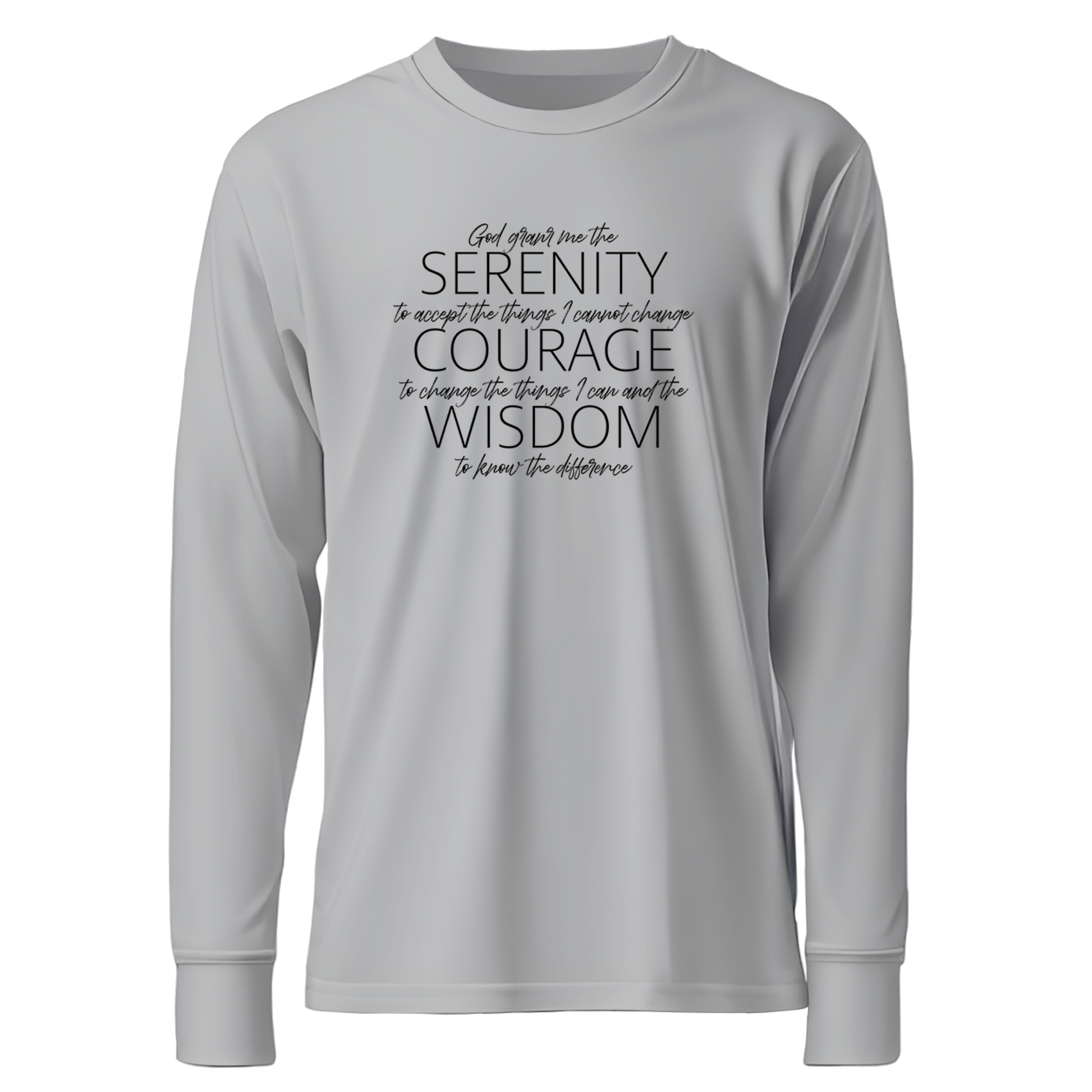 Serenity Prayer v2 Premium Sober Apparel Long-sleeve Sports Grey