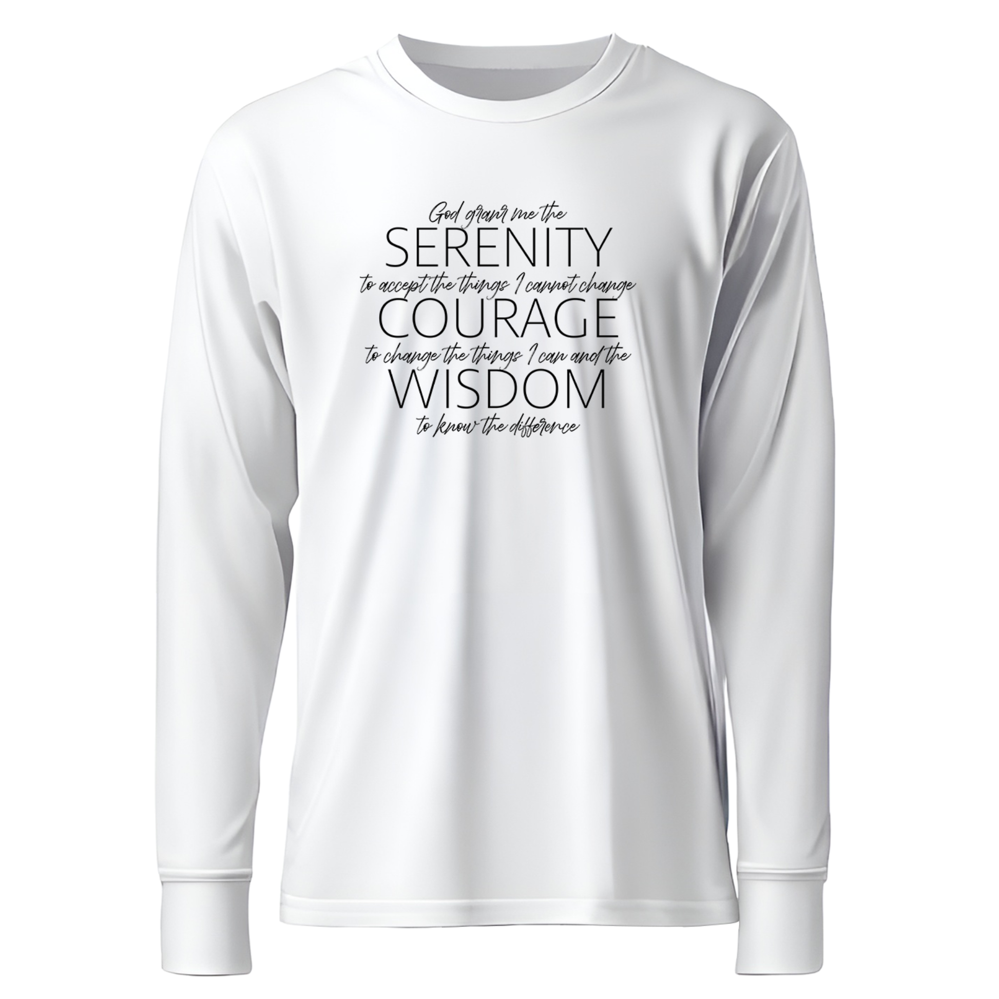 Serenity Prayer v2 Premium Sober Apparel Long-sleeve White