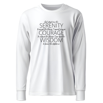 Serenity Prayer v2 Premium Sober Apparel Long-sleeve White