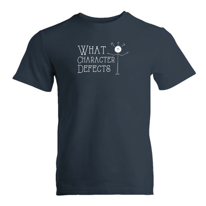 What Character Defects Premium Sober Apparel Navy T-shirt