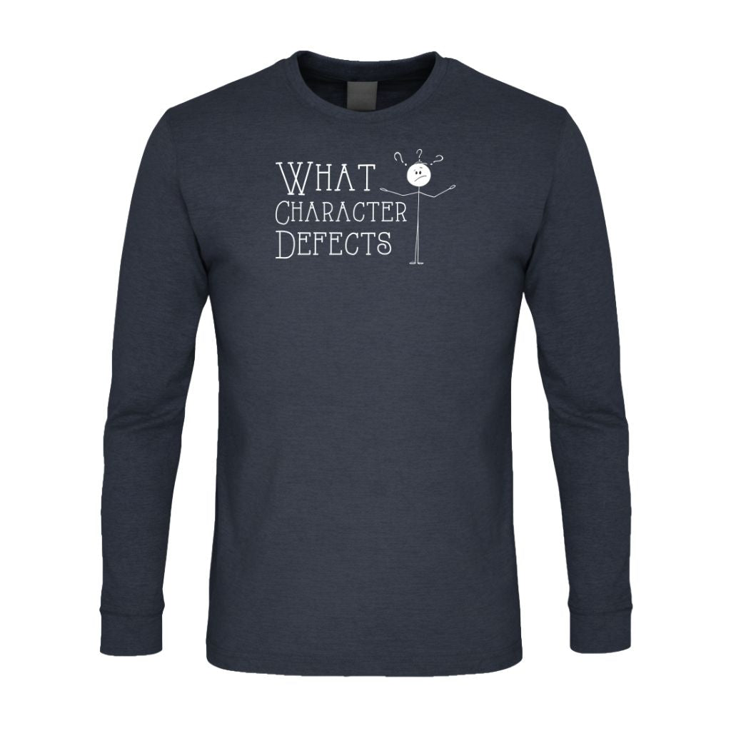 What Character Defects Premium Sober Apparel Navy Long-sleeve