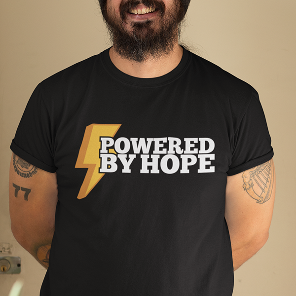 Powered By Hope Premium Sober Apparel T-shirt Black