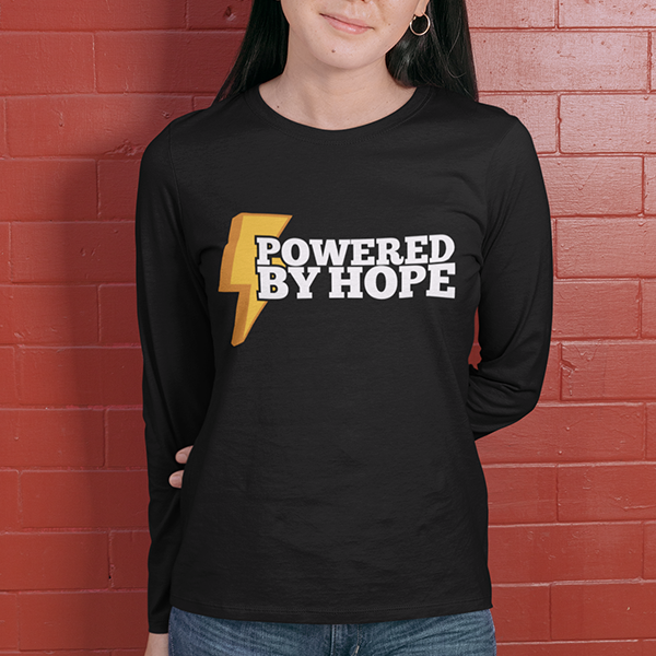 Powered By Hope Premium Sober Apparel Long-sleeve Black