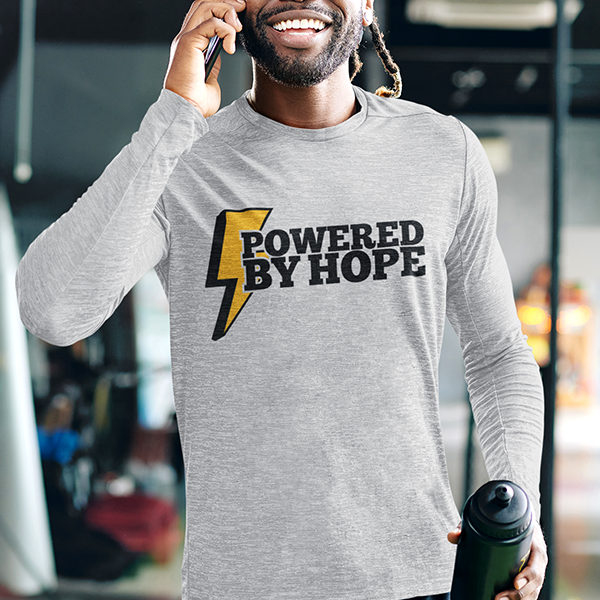 Powered By Hope Premium Sober Apparel Long-sleeve Sports Grey