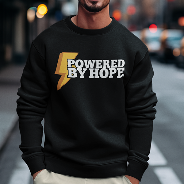 Powered By Hope Premium Sober Apparel Sweatshirt Black