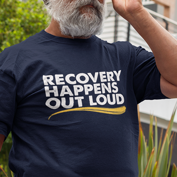 Recovery Happens Out Loud Premium Sober Apparel