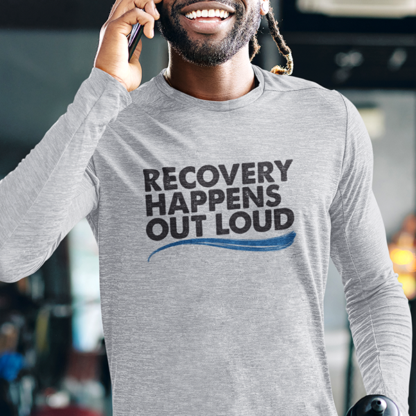 Recovery Happens Out Loud Premium Sober Apparel
