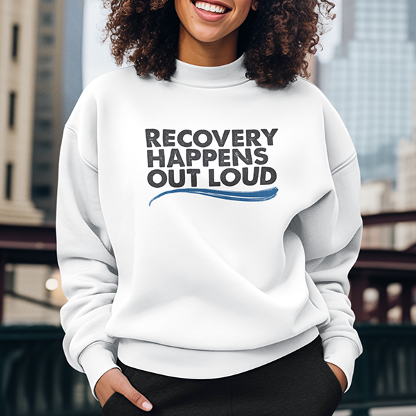 Recovery Happens Out Loud Premium Sober Apparel