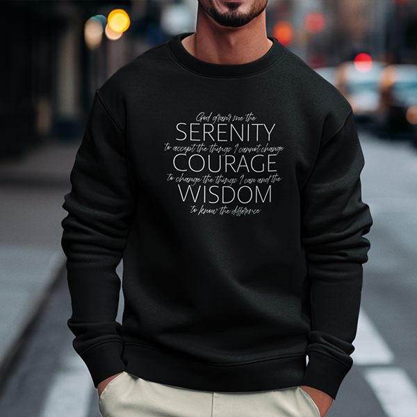 Serenity Prayer v2 Premium Sober Apparel Sweatshirt Navy
