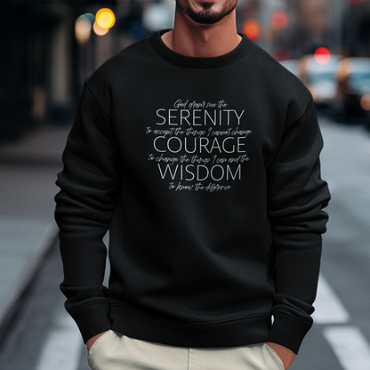 Serenity Prayer v2 Premium Sober Apparel Sweatshirt Navy