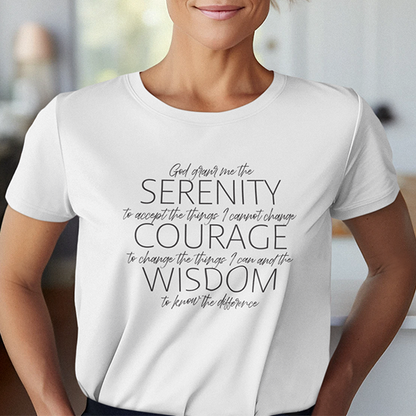 Serenity Prayer v2 Premium Sober Apparel T-shirt White
