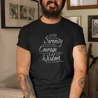 Serenity Prayer v3 Premium Sober Apparel T-shirt Black
