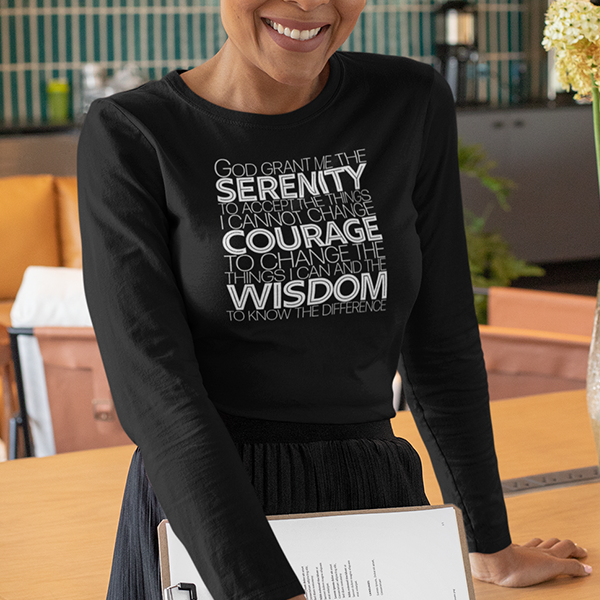 Serenity Prayer v1 Premium Sober Apparel Long-sleeve Black