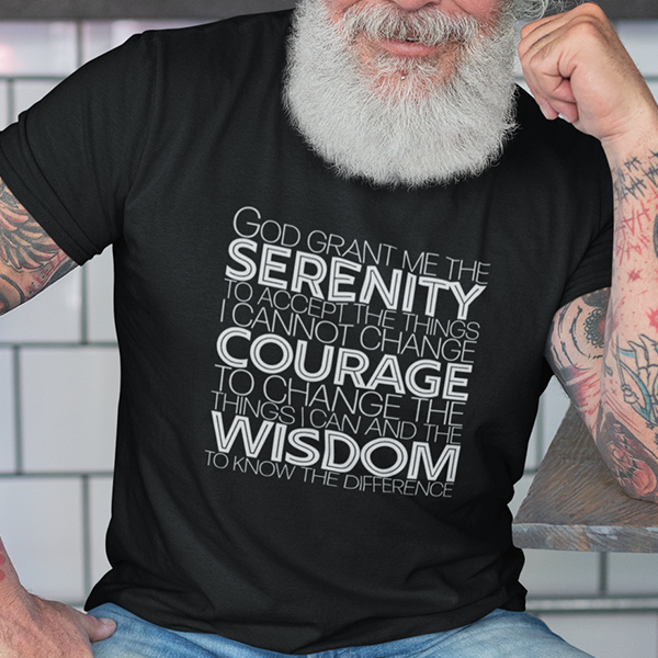 Serenity Prayer v1 Premium Sober Apparel T-shirt Black