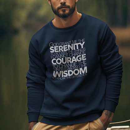 Serenity Prayer v1 Premium Sober Apparel Sweatshirt Black