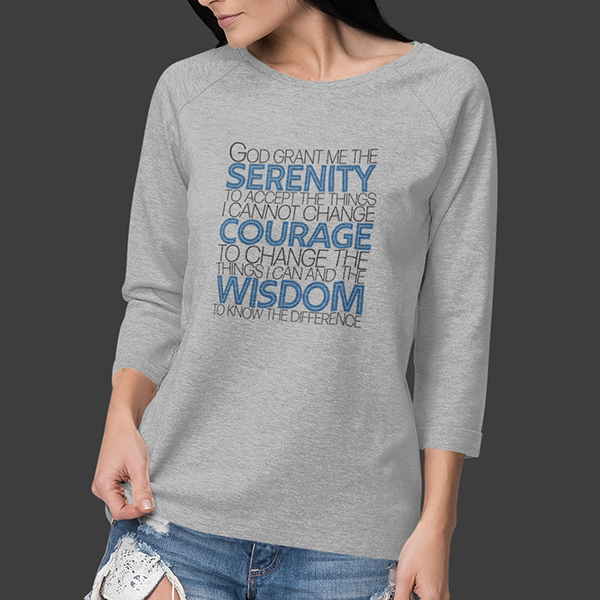 Serenity Prayer v1 Premium Sober Apparel Long-sleeve Sports Grey