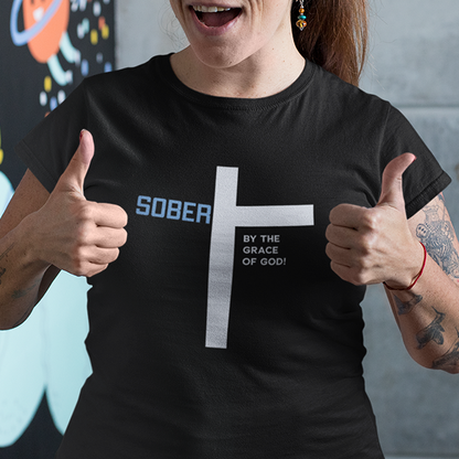 Sober By The Grace Of God Premium Sober Apparel T-shirt Black