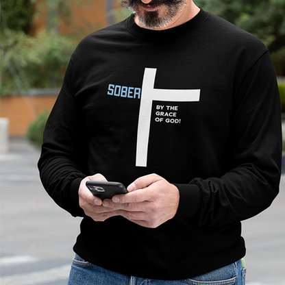 Sober By The Grace Of God Premium Sober Apparel Hoodie Black
