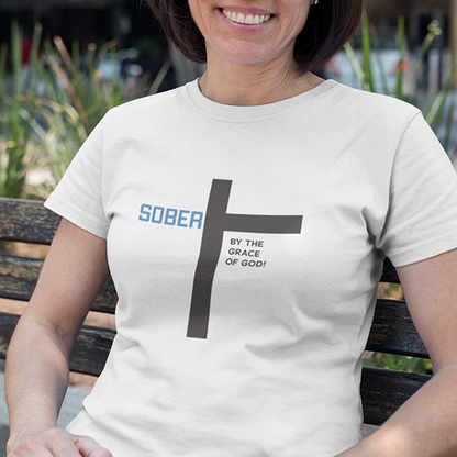 Sober By The Grace Of God Premium Sober Apparel T-shirt White