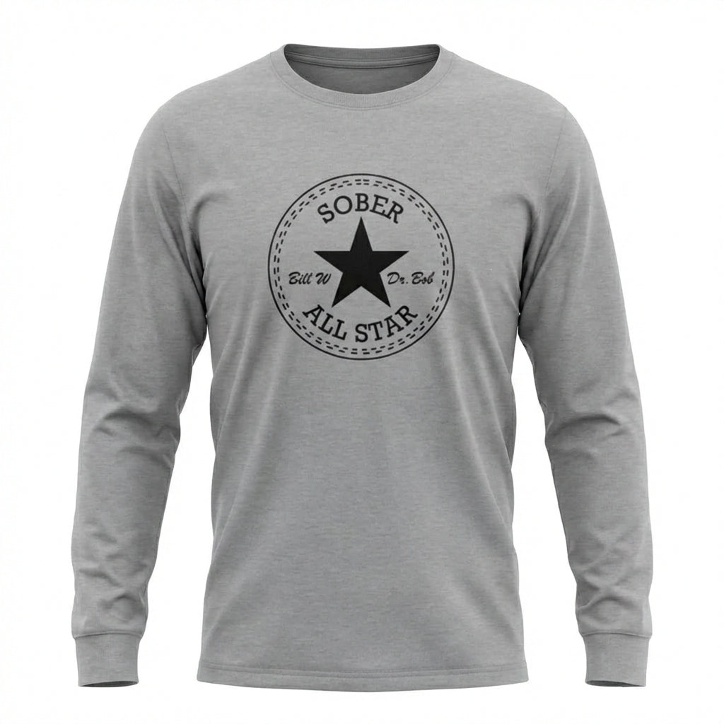 Sober All-Star Premium Sober Apparel | Long-sleeve Sports Grey