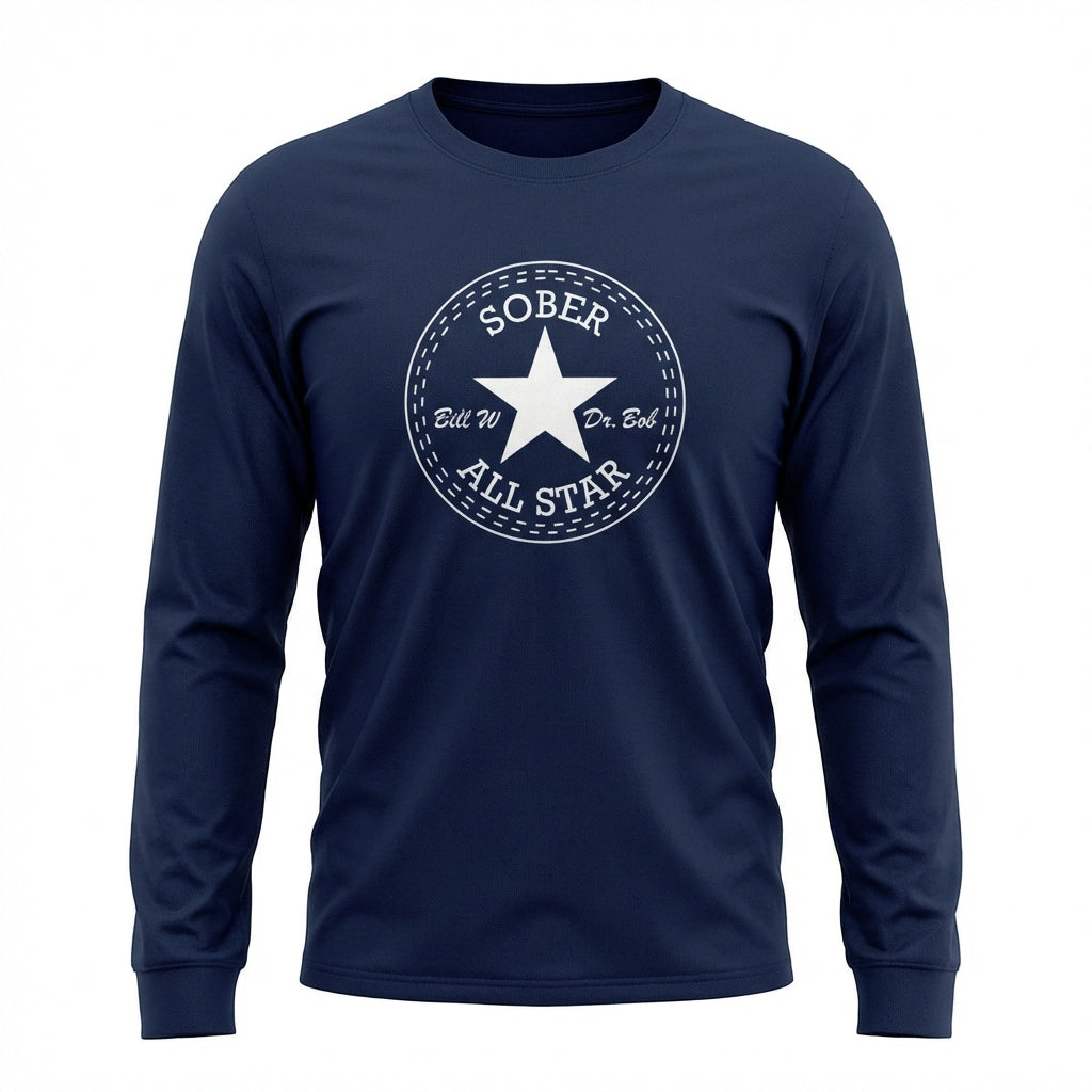 Sober All-Star Premium Sober Apparel | Long-sleeve Navy