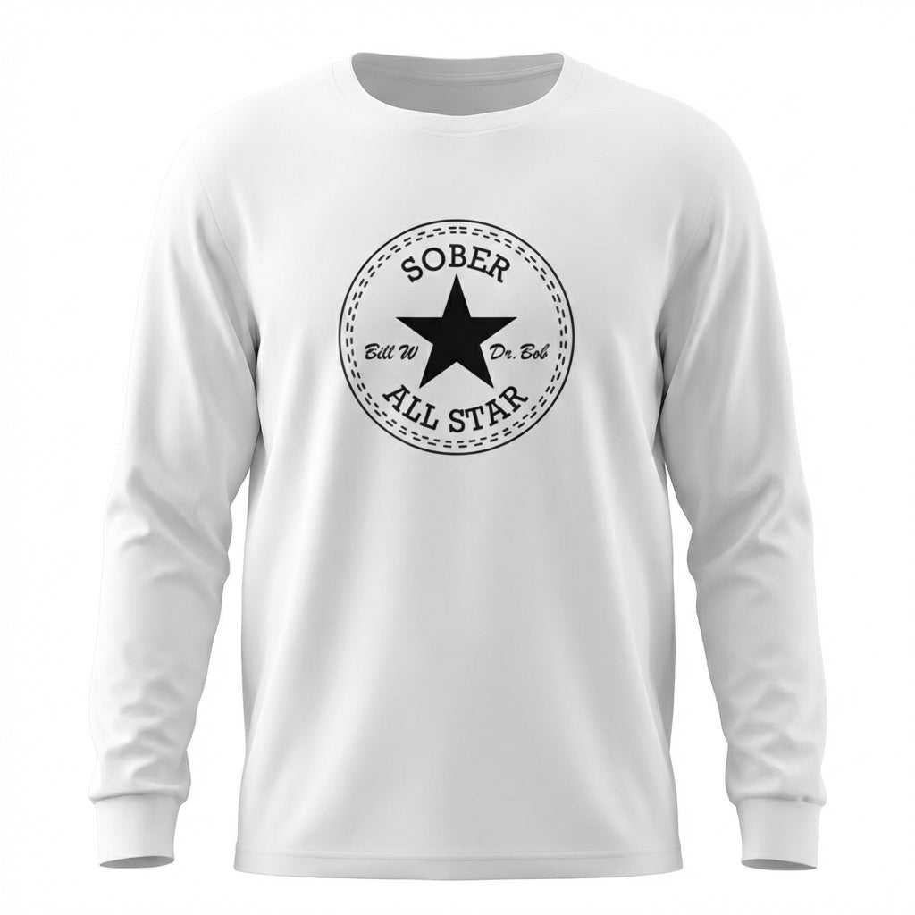 Sober All-Star Premium Sober Apparel | Long-sleeve White